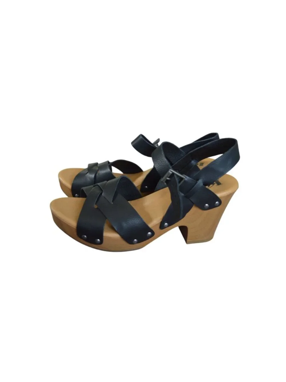 Korks by Kork Ease Bagley Black Block Heel Sandals Women's Size 8 Boho Summer